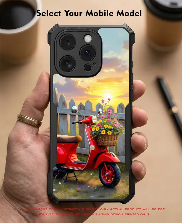 Red_Vintage_Scooter_Sunset_Design_Printed_Bumper_Glossy_Back_Case_Cover_With_Camera_Protection_Mk000160_Ip