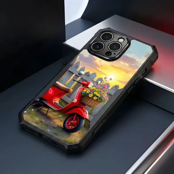 Red_Vintage_Scooter_Sunset_Design_Printed_Bumper_Glossy_Back_Case_Cover_With_Camera_Protection_Mk000160_Ip