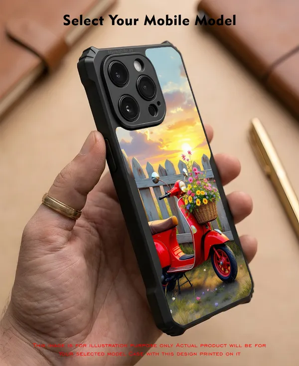 Red_Vintage_Scooter_Sunset_Design_Printed_Bumper_Glossy_Back_Case_Cover_With_Camera_Protection_Mk000160_Ip