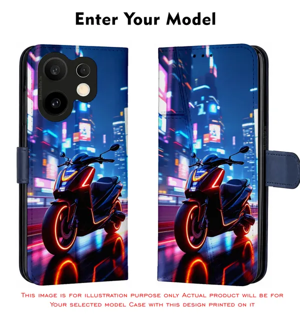 Neon_Scooter__Design_Printed_Flip_Case_Cover_With_Camera_Protection_Mk000161_Fcuv
