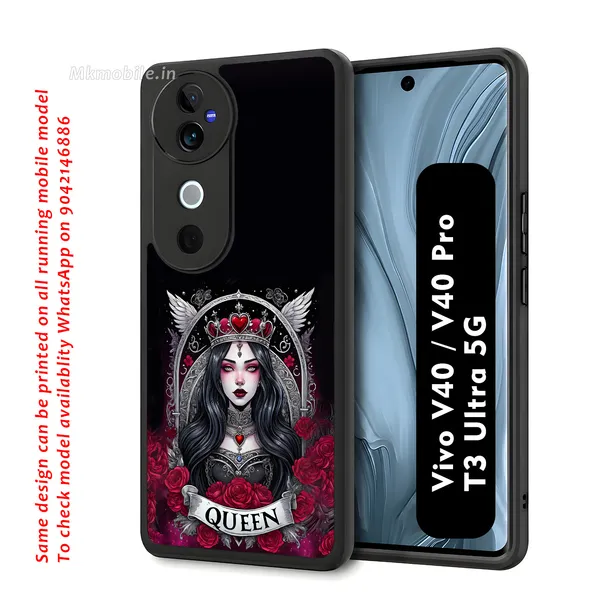 Black_Gothic_Queen_Design_Printed_Premium_Glossy_Back_Case_Cover_With_Camera_Protection_For_Vivo_V40_5G_/_V40_Pro_5G_/_T3_Ultra_5G_Mk000164_Bx