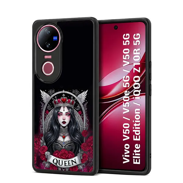 Black_Gothic_Queen_Design_Printed_Premium_Glossy_Back_Case_Cover_With_Camera_Protection_For_Vivo_V50_/_V50e_/_V50_5g_Elite_Edition_/_iQOO_Z10r_5g_Mk000164_Bx