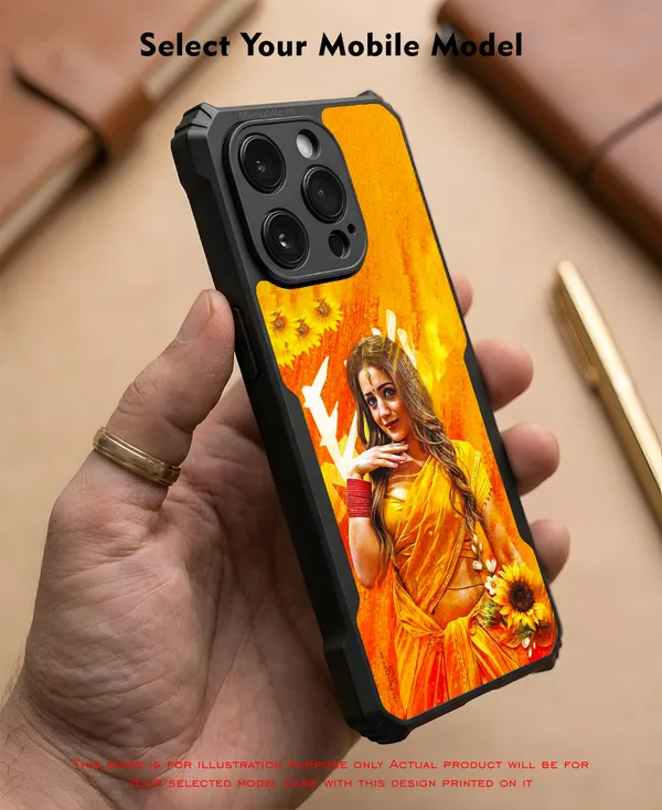 Actress_Trisha_In_Yellow_Saree_Design_Printed_Bumper_Glossy_Back_Case_Cover_With_Camera_Protection_Mk000177_Ip