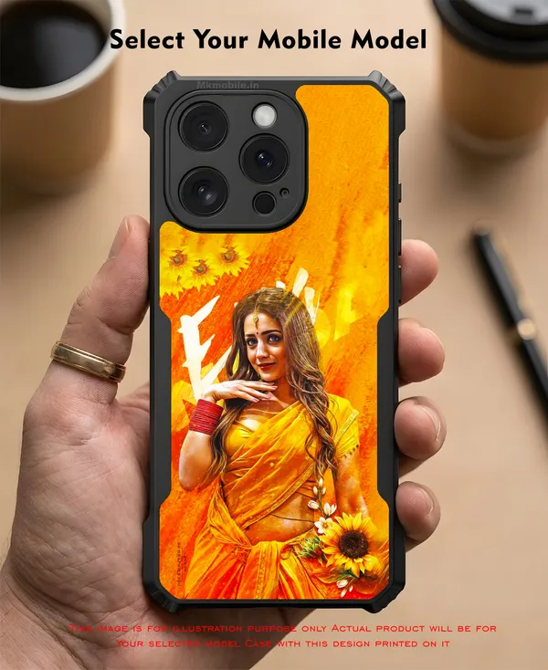 Actress_Trisha_In_Yellow_Saree_Design_Printed_Bumper_Glossy_Back_Case_Cover_With_Camera_Protection_Mk000177_Ip
