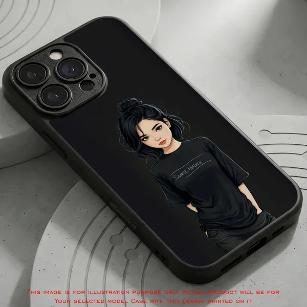 Black_Illustrated_Girl_Design_Printed_Premium_Glossy_Back_Case_Cover_With_Camera_Protection_Mk000185_Bx