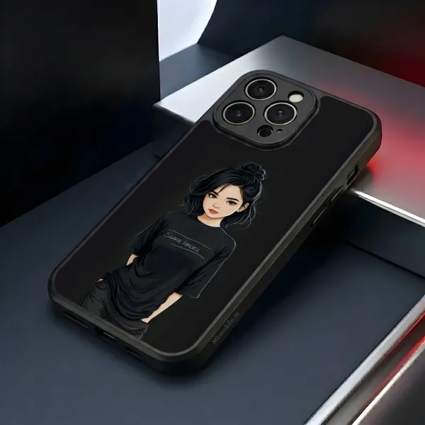 Black_Illustrated_Girl_Design_Printed_Premium_Glossy_Back_Case_Cover_With_Camera_Protection_Mk000185_Bx