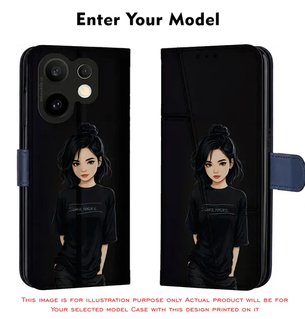 Black_Illustrated_Girl_Design_Printed_Flip_Case_Cover_With_Camera_Protection_Mk000185_Fcuv