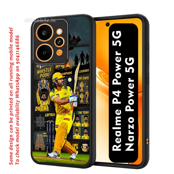 Chennai_Super_Kings_Whistle_Podu_Captain_Dhoni_Design_Printed_Premium_Glossy_Back_Case_Cover_With_Camera_Protection_For_Realme_P4_Power_5G_/_Narzo_Power_5G_Mk000188_Bx