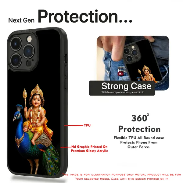Lord_Murugan_And_Peacock__Design_Printed_Premium_Glossy_Back_Case_Cover_With_Camera_Protection_Mk000205_Bx