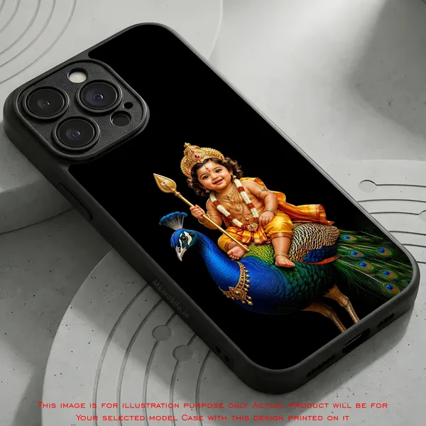 Lord_Murugan_And_Peacock__Design_Printed_Premium_Glossy_Back_Case_Cover_With_Camera_Protection_Mk000205_Bx