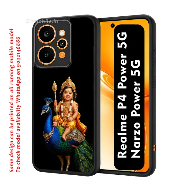 Lord_Murugan_And_Peacock_Design_Printed_Premium_Glossy_Back_Case_Cover_With_Camera_Protection_For_Realme_P4_Power_5G_/_Narzo_Power_5G_Mk000205_Bx