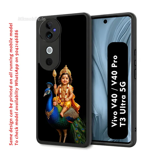 Lord_Murugan_And_Peacock_Design_Printed_Premium_Glossy_Back_Case_Cover_With_Camera_Protection_For_Vivo_V40_5G_/_V40_Pro_5G_/_T3_Ultra_5G_Mk000205_Bx