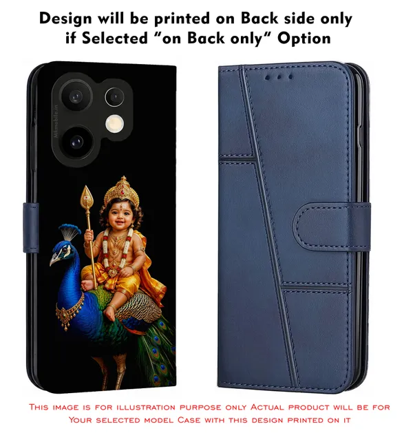 Lord_Murugan_And_Peacock__Design_Printed_Flip_Case_Cover_With_Camera_Protection_Mk000205_Fcuv