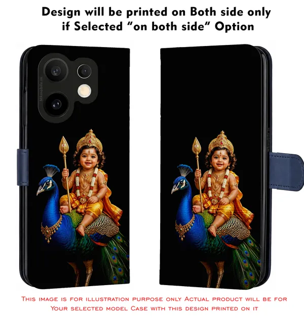 Lord_Murugan_And_Peacock__Design_Printed_Flip_Case_Cover_With_Camera_Protection_Mk000205_Fcuv