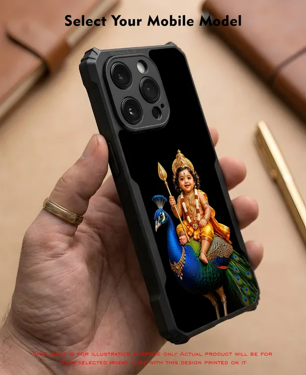 Lord_Murugan_And_Peacock__Design_Printed_Bumper_Glossy_Back_Case_Cover_With_Camera_Protection_Mk000205_Ip