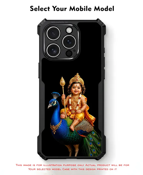 Lord_Murugan_And_Peacock__Design_Printed_Bumper_Glossy_Back_Case_Cover_With_Camera_Protection_Mk000205_Ip