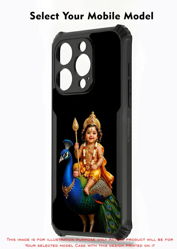 Lord_Murugan_And_Peacock__Design_Printed_Bumper_Glossy_Back_Case_Cover_With_Camera_Protection_Mk000205_Ip