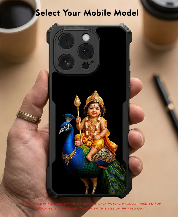 Lord_Murugan_And_Peacock__Design_Printed_Bumper_Glossy_Back_Case_Cover_With_Camera_Protection_Mk000205_Ip