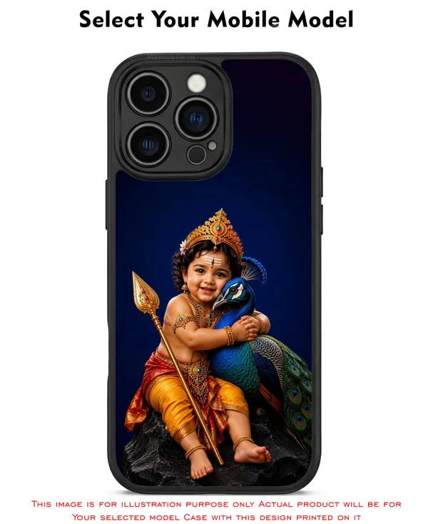 Baby_Krishna_With_Peacock__Design_Printed_Premium_Glossy_Back_Case_Cover_With_Camera_Protection_Mk000218_Bx