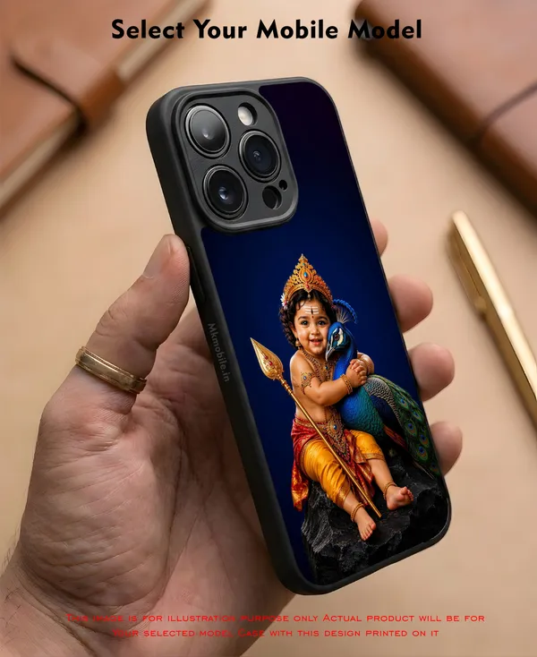 Baby_Krishna_With_Peacock__Design_Printed_Premium_Glossy_Back_Case_Cover_With_Camera_Protection_Mk000218_Bx