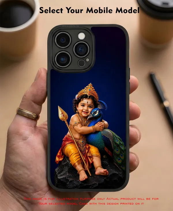 Baby_Krishna_With_Peacock__Design_Printed_Premium_Glossy_Back_Case_Cover_With_Camera_Protection_Mk000218_Bx