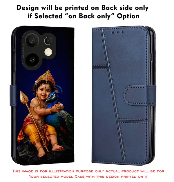 Baby_Krishna_With_Peacock__Design_Printed_Flip_Case_Cover_With_Camera_Protection_Mk000218_Fcuv
