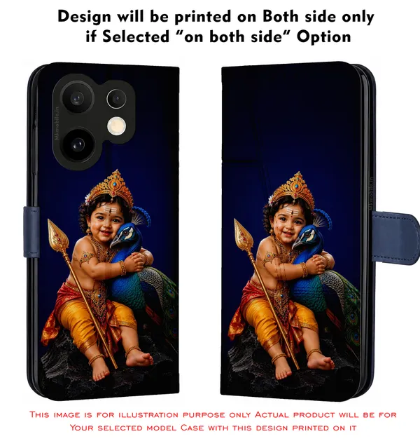 Baby_Krishna_With_Peacock__Design_Printed_Flip_Case_Cover_With_Camera_Protection_Mk000218_Fcuv