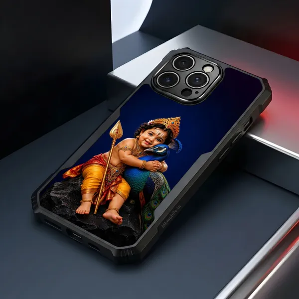 Baby_Krishna_With_Peacock__Design_Printed_Bumper_Glossy_Back_Case_Cover_With_Camera_Protection_Mk000218_Ip