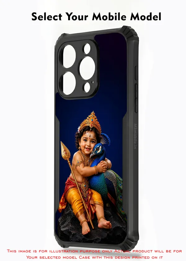 Baby_Krishna_With_Peacock__Design_Printed_Bumper_Glossy_Back_Case_Cover_With_Camera_Protection_Mk000218_Ip