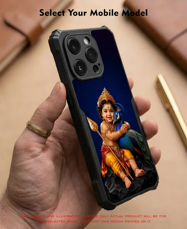 Baby_Krishna_With_Peacock__Design_Printed_Bumper_Glossy_Back_Case_Cover_With_Camera_Protection_Mk000218_Ip