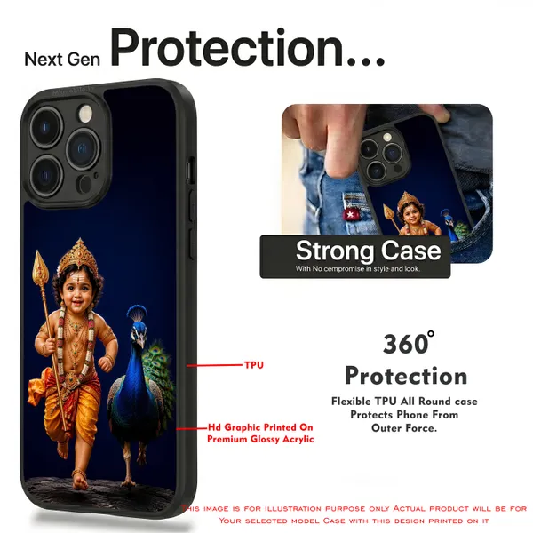 Lord_Murugan_With_Peacock_Design_Printed_Premium_Glossy_Back_Case_Cover_With_Camera_Protection_Mk000219_Bx