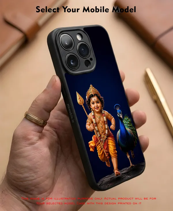 Lord_Murugan_With_Peacock_Design_Printed_Premium_Glossy_Back_Case_Cover_With_Camera_Protection_Mk000219_Bx