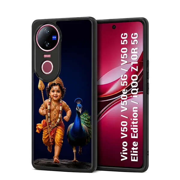 Lord_Murugan_With_Peacock_Design_Printed_Premium_Glossy_Back_Case_Cover_With_Camera_Protection_For_Vivo_V50_/_V50e_/_V50_5g_Elite_Edition_/_iQOO_Z10r_5g_Mk000219_Bx