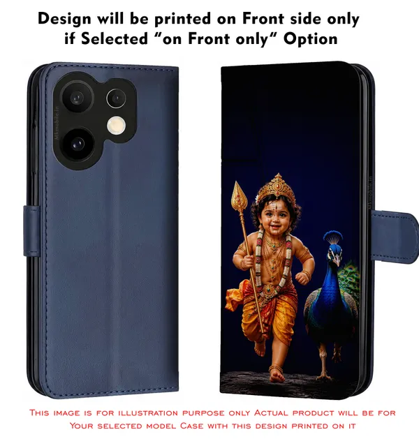 Lord_Murugan_With_Peacock_Design_Printed_Flip_Case_Cover_With_Camera_Protection_Mk000219_Fcuv