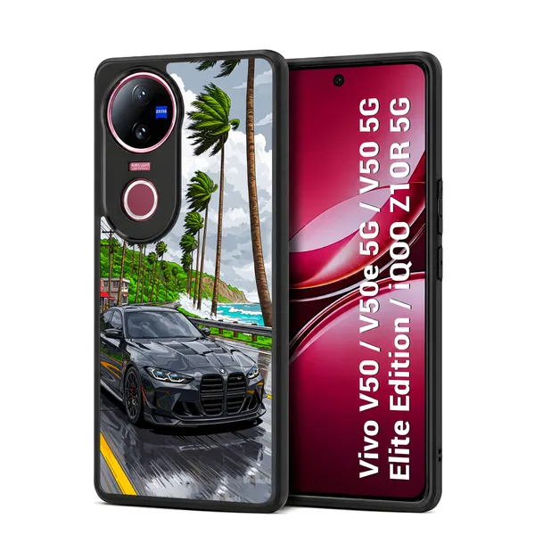 Sports_Car_On_Street_Design_Printed_Premium_Glossy_Back_Case_Cover_With_Camera_Protection_For_Vivo_V50_/_V50e_/_V50_5g_Elite_Edition_/_iQOO_Z10r_5g_Mk000228_Bx