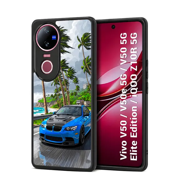 Sports_Car_On_Street_Design_Printed_Premium_Glossy_Back_Case_Cover_With_Camera_Protection_For_Vivo_V50_/_V50e_/_V50_5g_Elite_Edition_/_iQOO_Z10r_5g_Mk000229_Bx