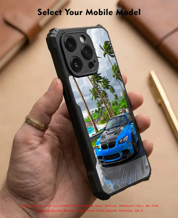 Sports_Car_On_Street__Design_Printed_Bumper_Glossy_Back_Case_Cover_With_Camera_Protection_Mk000229_Ip