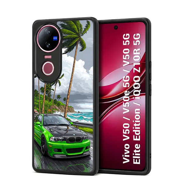 Sports_Car_On_Street_Design_Printed_Premium_Glossy_Back_Case_Cover_With_Camera_Protection_For_Vivo_V50_/_V50e_/_V50_5g_Elite_Edition_/_iQOO_Z10r_5g_Mk000230_Bx