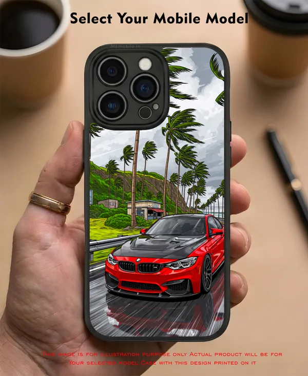Sports_Car_On_Street__Design_Printed_Premium_Glossy_Back_Case_Cover_With_Camera_Protection_Mk000231_Bx