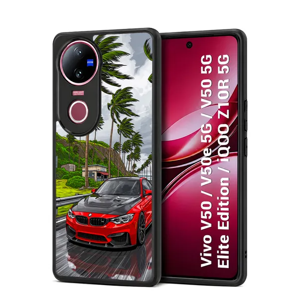 Sports_Car_On_Street_Design_Printed_Premium_Glossy_Back_Case_Cover_With_Camera_Protection_For_Vivo_V50_/_V50e_/_V50_5g_Elite_Edition_/_iQOO_Z10r_5g_Mk000231_Bx