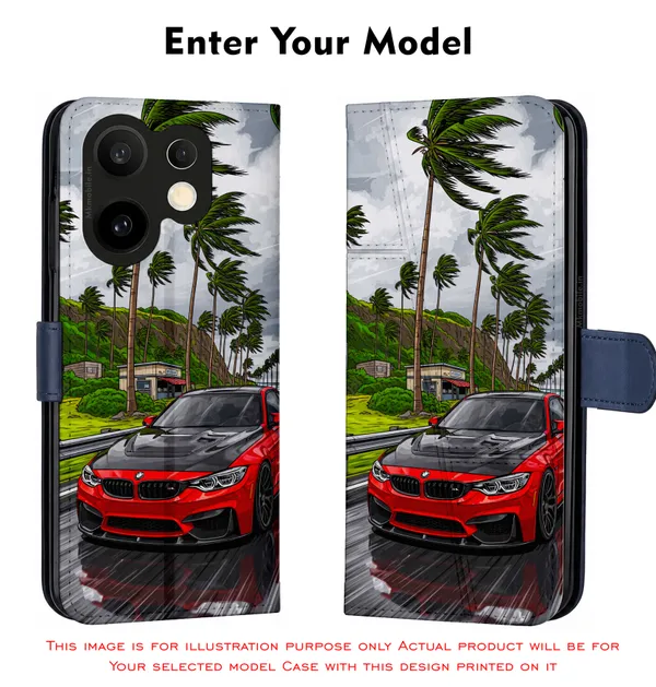 Sports_Car_On_Street__Design_Printed_Flip_Case_Cover_With_Camera_Protection_Mk000231_Fcuv