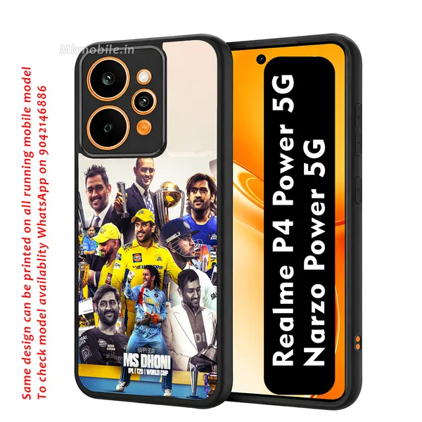 Cricket_Player_Dhoni_Collage_Design_Printed_Premium_Glossy_Back_Case_Cover_With_Camera_Protection_For_Realme_P4_Power_5G_/_Narzo_Power_5G_Mk000241_Bx