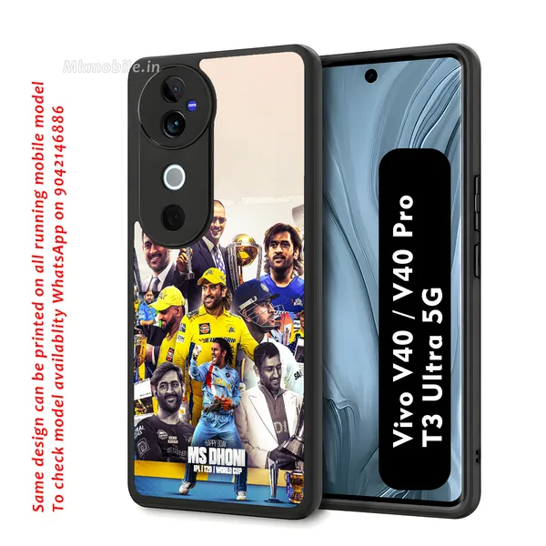 Cricket_Player_Dhoni_Collage_Design_Printed_Premium_Glossy_Back_Case_Cover_With_Camera_Protection_For_Vivo_V40_5G_/_V40_Pro_5G_/_T3_Ultra_5G_Mk000241_Bx