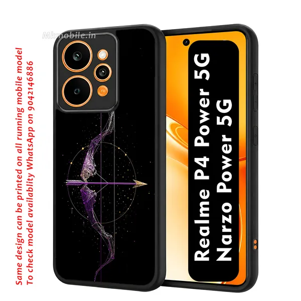 Black_Sagittarius_Constellation_Bow_And_Arrow_Design_Printed_Premium_Glossy_Back_Case_Cover_With_Camera_Protection_For_Realme_P4_Power_5G_/_Narzo_Power_5G_Mk000280_Bx
