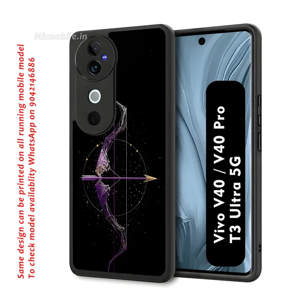 Black_Sagittarius_Constellation_Bow_And_Arrow_Design_Printed_Premium_Glossy_Back_Case_Cover_With_Camera_Protection_For_Vivo_V40_5G_/_V40_Pro_5G_/_T3_Ultra_5G_Mk000280_Bx