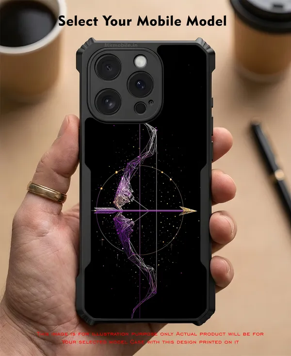 Black_Sagittarius_Constellation_Bow_And_Arrow_Design_Printed_Bumper_Glossy_Back_Case_Cover_With_Camera_Protection_Mk000280_Ip