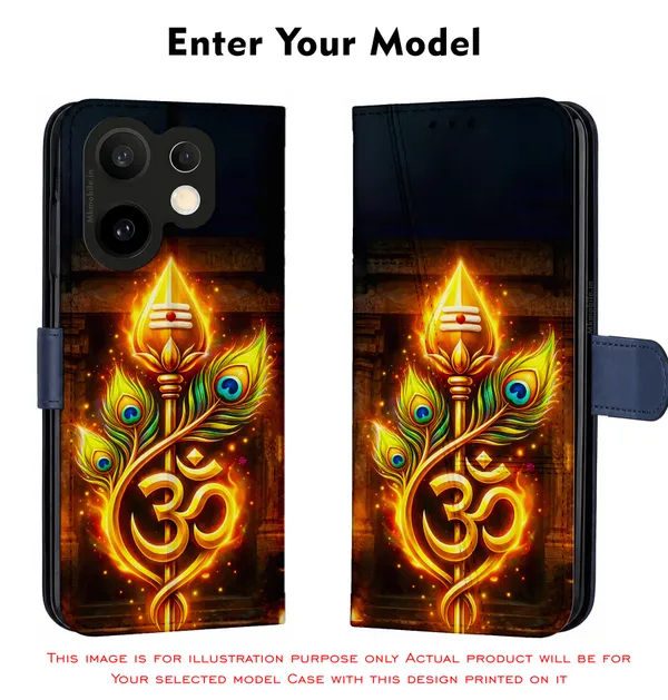 Lord_Murugar_Golden_Vel_With_Om_Symbol_Design_Printed_Flip_Case_Cover_With_Camera_Protection_Mk000301_Fcuv