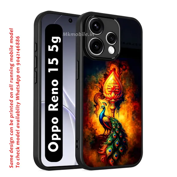 Lord_Murugar_Golden_Vel_With_Mayil,_Peacock_Design_Printed_Premium_Glossy_Back_Case_Cover_With_Camera_Protection_For_OPPO_RENO_15_5g_Mk000302_Bx