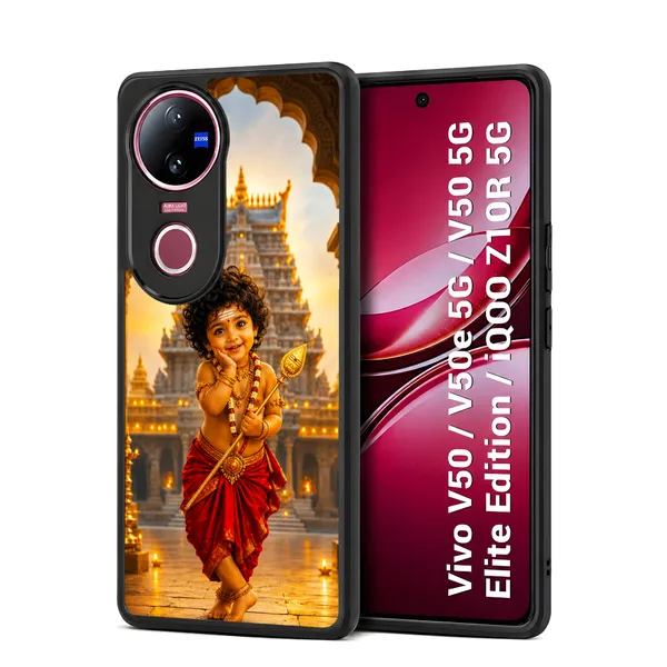 Adorable_Cute_Lord_Murugar_Design_Printed_Premium_Glossy_Back_Case_Cover_With_Camera_Protection_For_Vivo_V50_/_V50e_/_V50_5g_Elite_Edition_/_iQOO_Z10r_5g_Mk000312_Bx