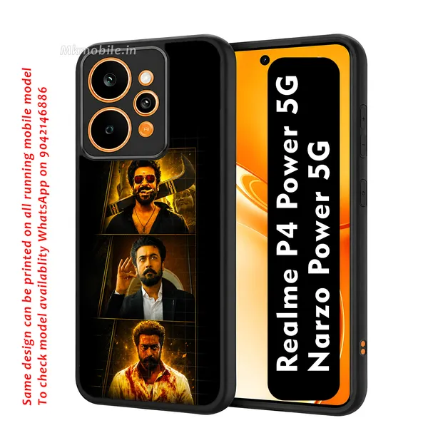 Tamil_Actor_Suriya_Karuppu_Movie_3_In1_Look_Design_Printed_Premium_Glossy_Back_Case_Cover_With_Camera_Protection_For_Realme_P4_Power_5G_/_Narzo_Power_5G_Mk000314_Bx